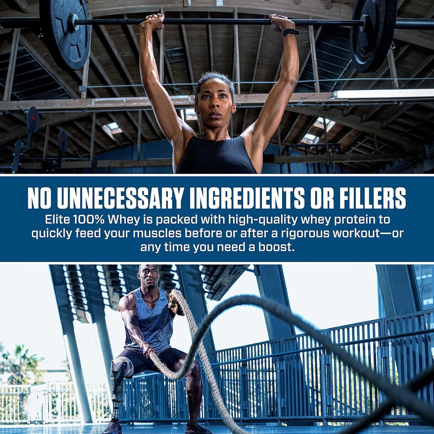 Elite 100% Whey Protein Powder, Cookies & Cream, 25G of Protein, 5.5G Bcaas, Less than 140 Cal., Gluten Free, 2G Carb, 2G Sugar, 3G Fat (63 Servings)