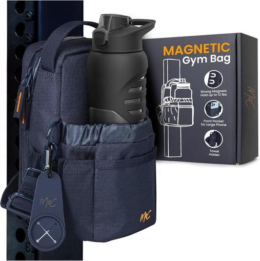 ® PREMIUM Magnetic Gym Bag – Gym Pouch with Water Bottle Holder, Cup & Wallet Pocket, Phone Storage, Key Clip, Adjustable Sling Strap – Ideal for Sports, Work & Travel