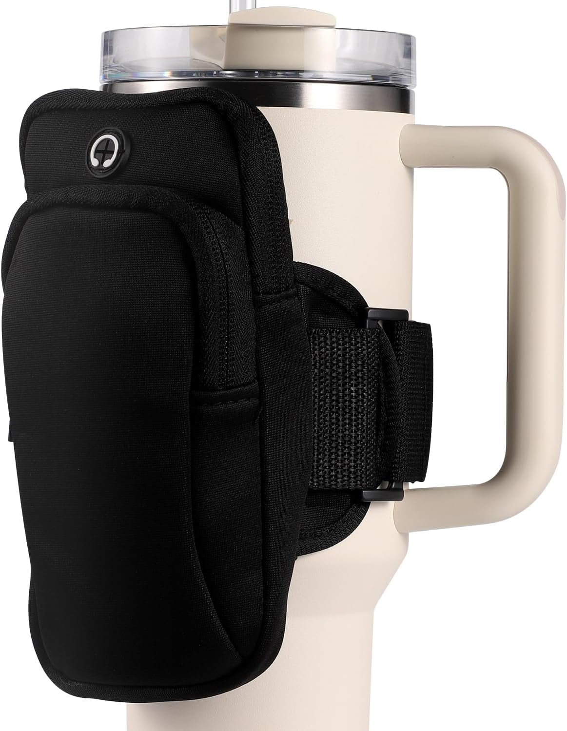 Gym Water Bottle Pouch, Double Layer Water Bottle Holder Water Bottle Sleeve Bag for Cards Keys Wallet Running Phone Holder Gym Phone Bag for Men Women Running Sports Bike