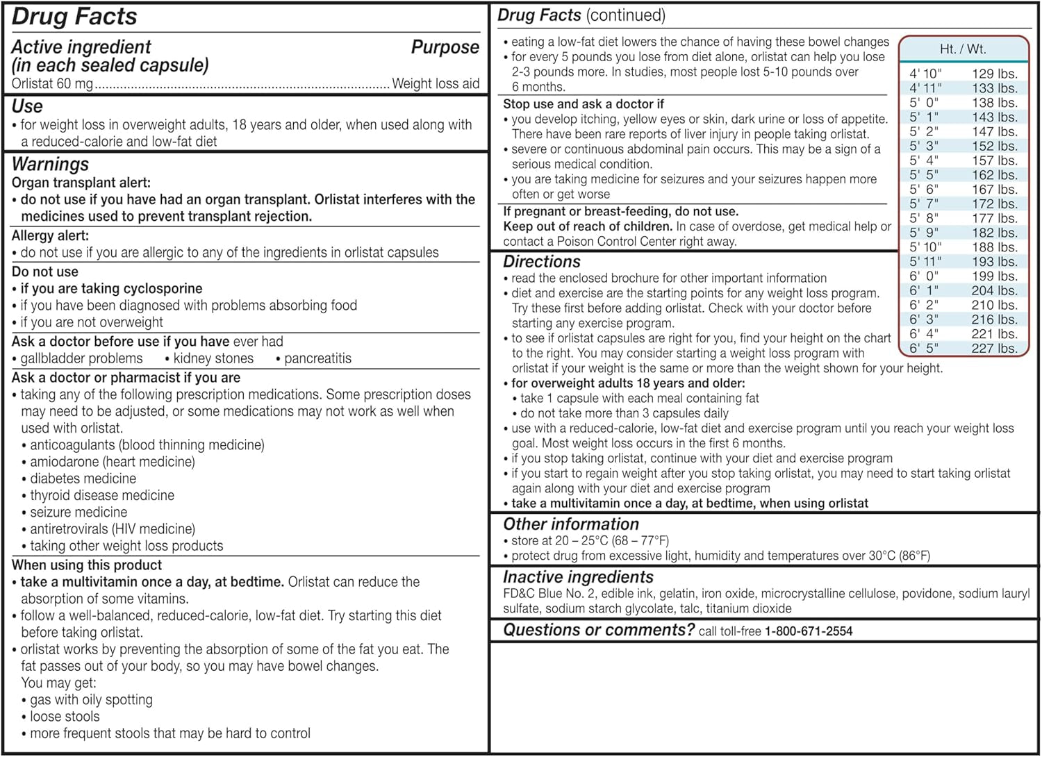 Weight Loss Diet Pills, Orlistat 60 Mg Capsules, Non Prescription Weight Loss Aid, 120 Count Refill Pack