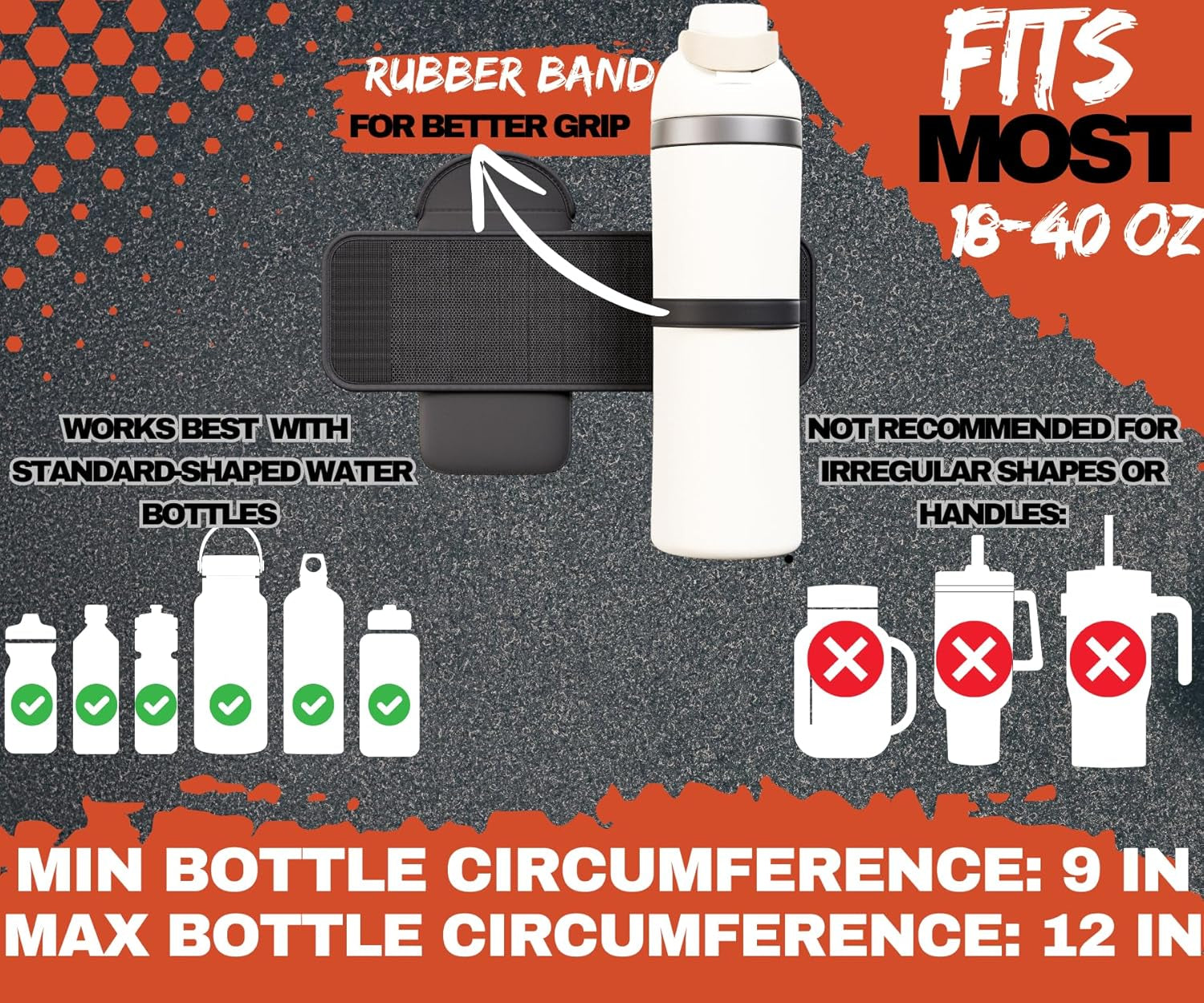 Magnetic Water Bottle Sleeve Bag and Large Pocket Phone Holder for Gym - Black Pouch with 4 Magnets - Attach It to Any Gym Equipment - Magnetic Bag Mount for Phones - Gym Essentials Accessories