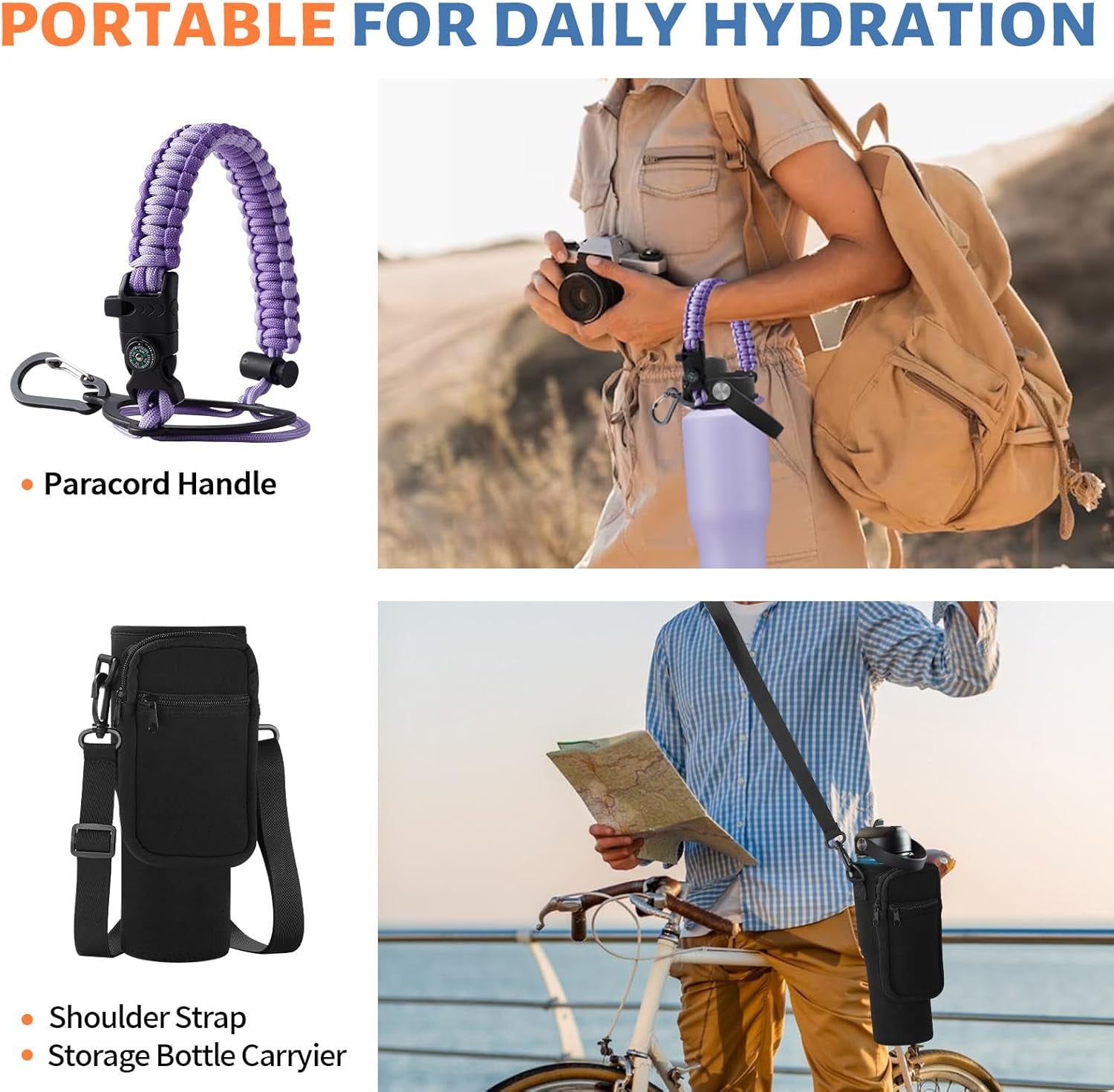 32Oz 40Oz Insulated Water Bottle with Straw - Keep Cold 48H or Hot 24H, Insulated Tumbler with Auto Spout Lid Fits in Any Car Cup Holder, Metal Water Bottle Travel Coffee Mug for Car, Gym, Office