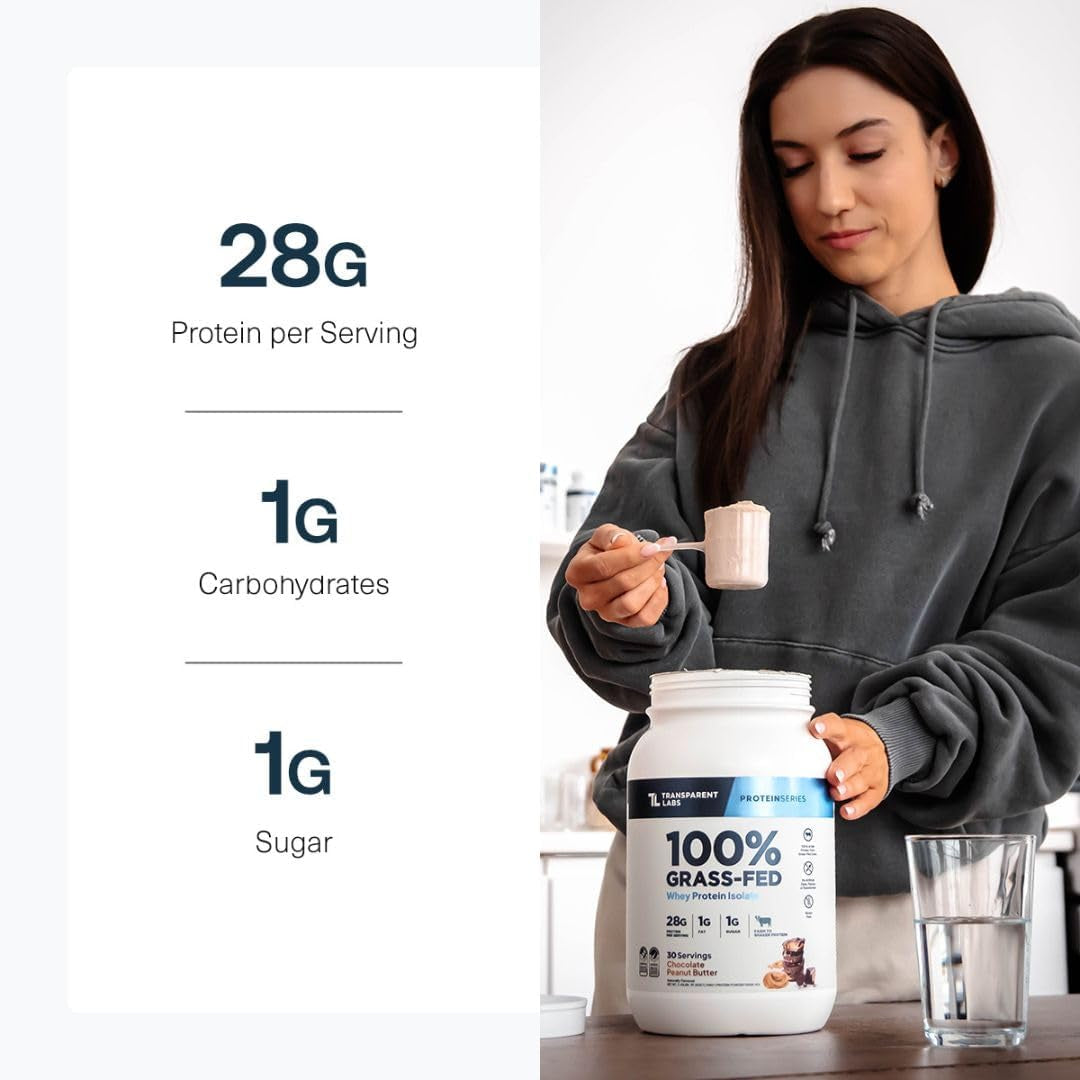 Grass-Fed Whey Protein Isolate - Naturally Flavored, Gluten Free Whey Protein Powder with 28G of Protein per Serving & 9 Amino Acids - 30 Servings, French Vanilla