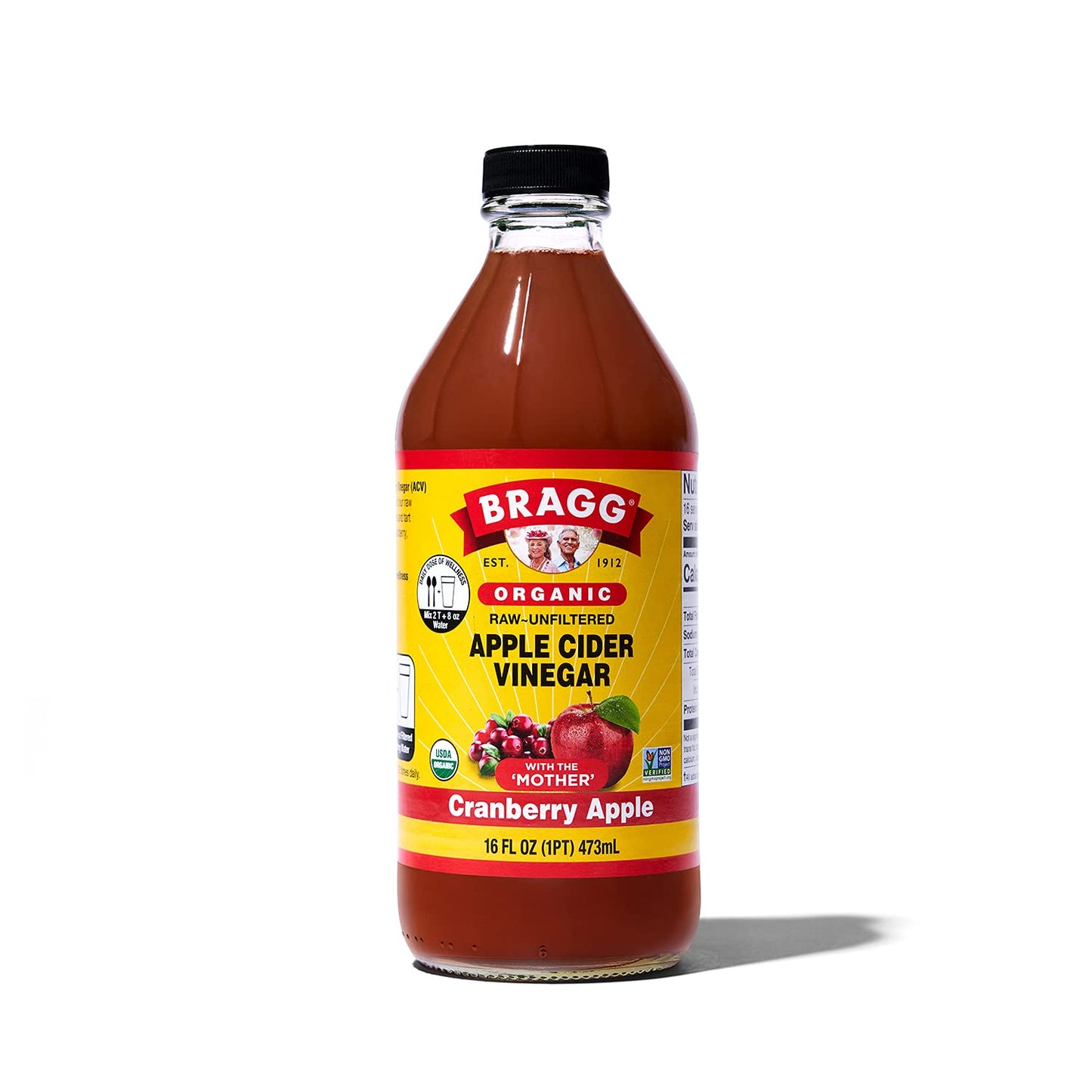 Organic Apple Cider Vinegar Cranberry Apple Blend with the Mother - 16 Fl Oz - Raw and Unfiltered