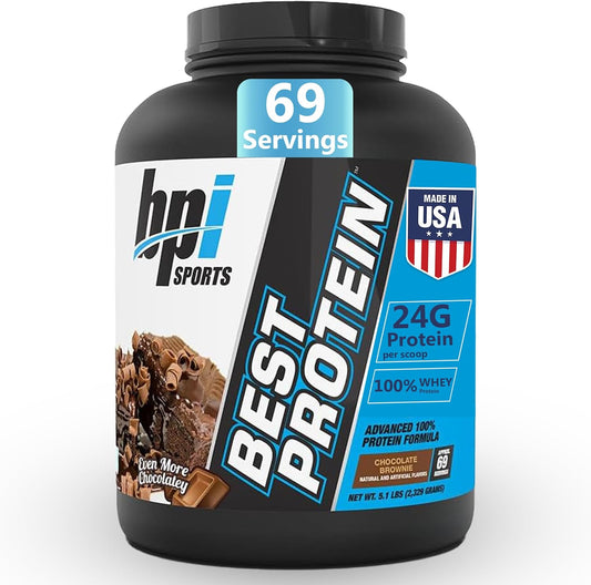 Best Protein – 100% Whey Protein Powder – Muscle Growth, Recovery, Meal Replacement – No Fillers, Gluten Free – Best Protein Powder for Men & Women | Chocolate Brownie – 5.1 Pounds