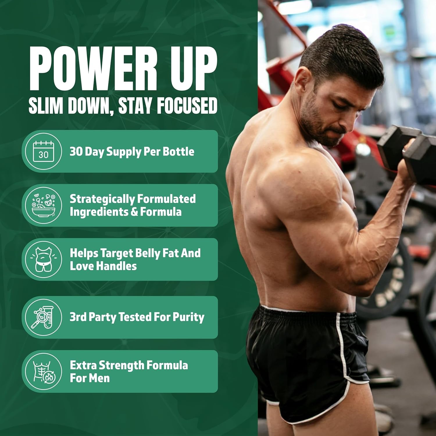 Male Ai Rapid Fat Burner for Men | Supports GLP-1 Pathway Function for Weight Loss | Appetite Suppressant, Energy Booster, Diet Pills | 3Rd Party Tested Formula - 60 Capsules