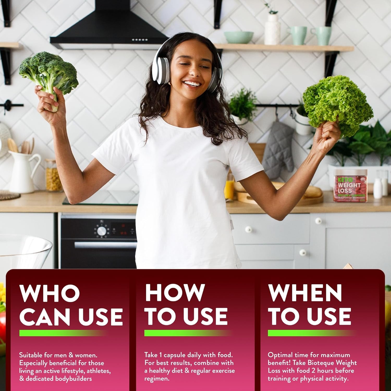 Keto Weight Loss Diet Pills, Natural Appetite Suppressant, Fat Burner for Women and Men with Apple Cider, Green Coffee Bean Extract, Curb Cravings & Hunger, Metabolism Booster Supplement - 60 Capsules