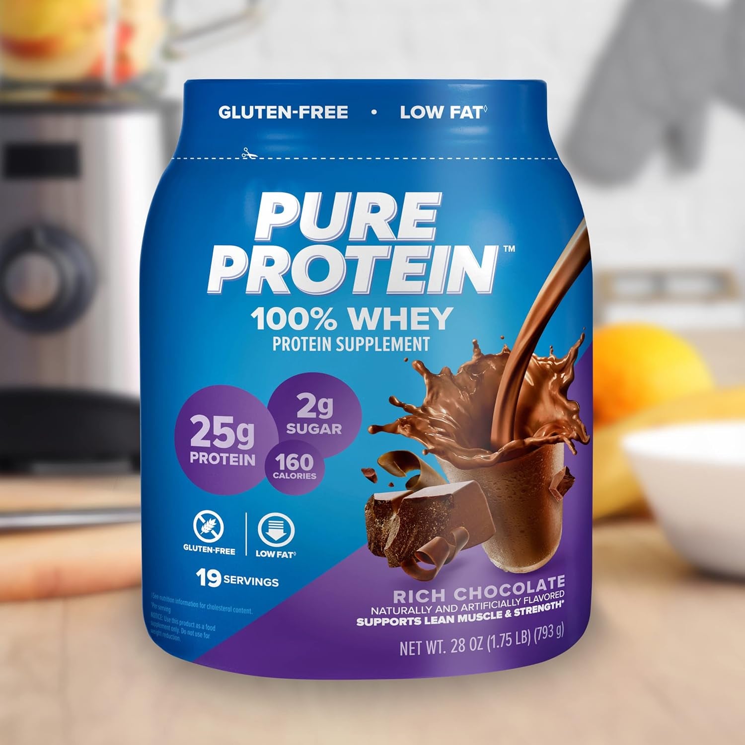 100% Whey Protein Powder, Rich Chocolate, 25 G Protein, 1.75 Lb (Packaging May Vary)