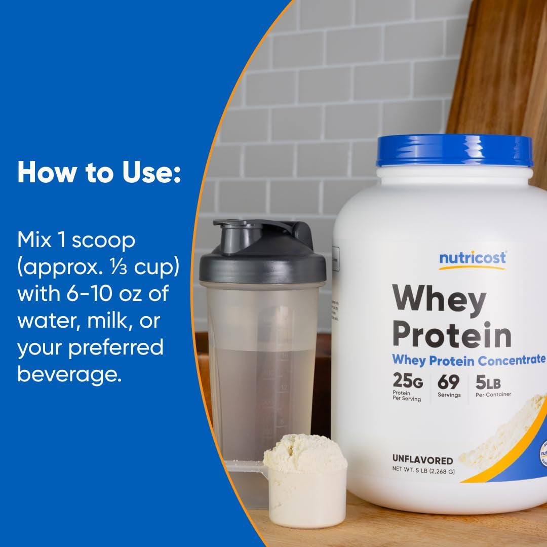 Whey Protein Powder, Unflavored, 5 Pounds - from Whey Protein Concentrate