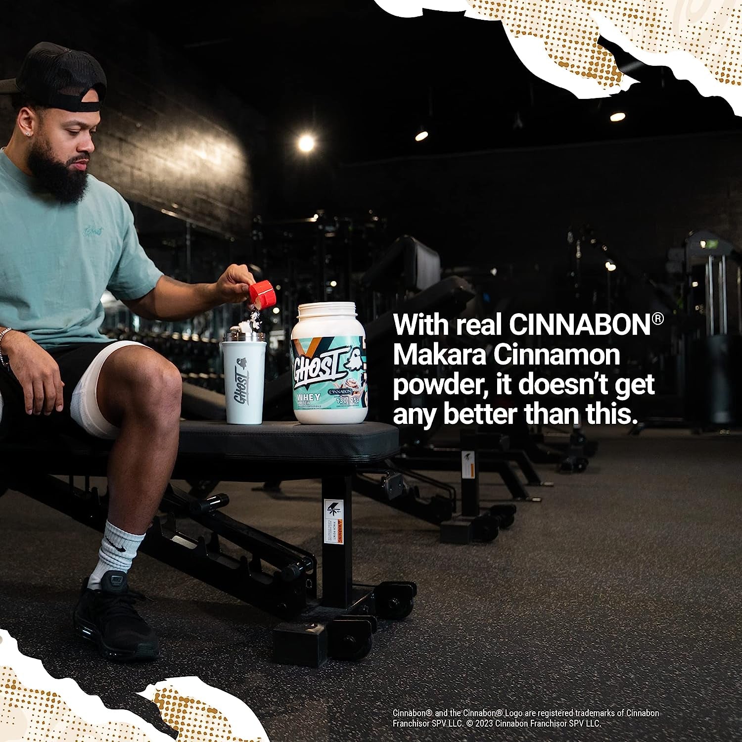 Whey Protein Powder, Cinnabon - 2LB, 25G of Protein - Cinnamon Roll Flavored Isolate, Concentrate & Hydrolyzed Whey Protein Blend - Post Workout Shakes - Soy & Gluten Free