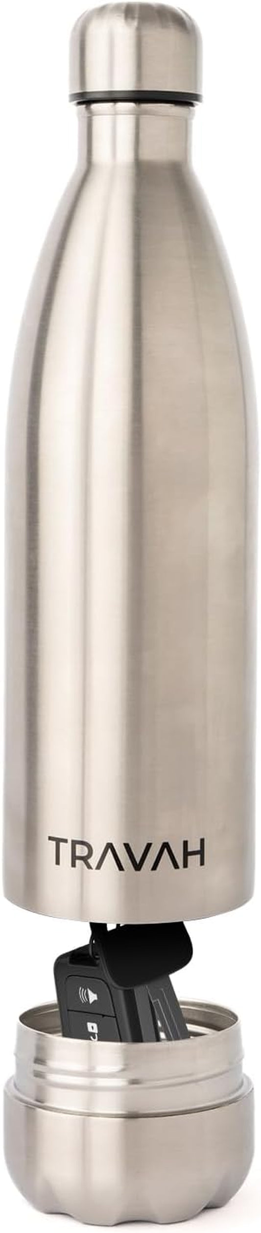 Diversion Water Bottle Safe for Travel and Home - Leak Proof Stainless Steel Tumbler with Hidden Storage - 17Oz (Silver)