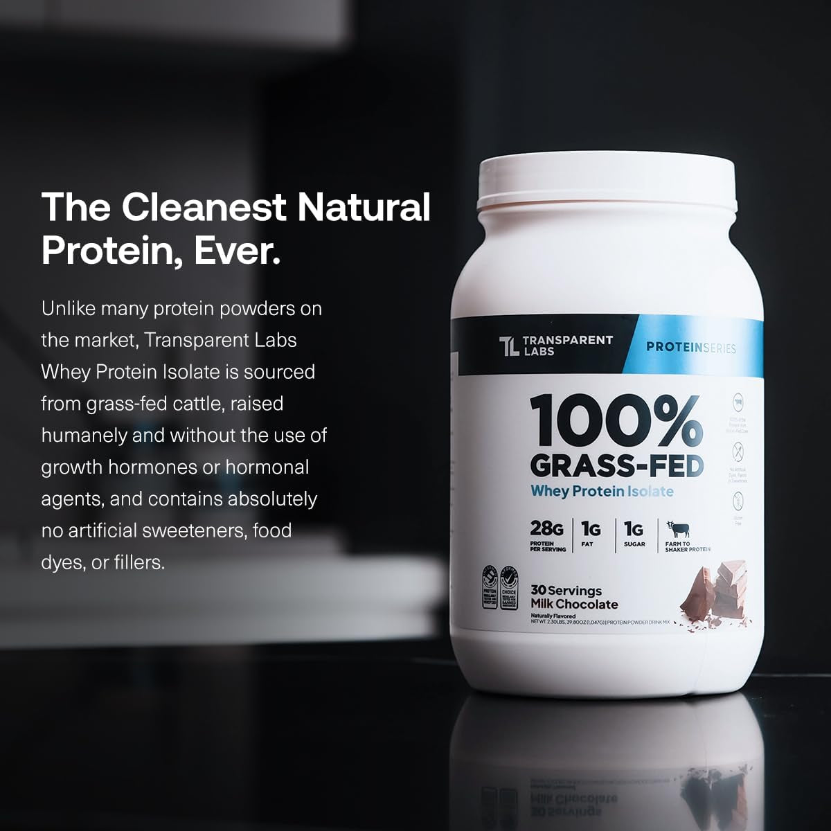 Grass-Fed Whey Protein Isolate - Naturally Flavored, Gluten Free Whey Protein Powder with 28G of Protein per Serving & 9 Amino Acids - 30 Servings, French Vanilla
