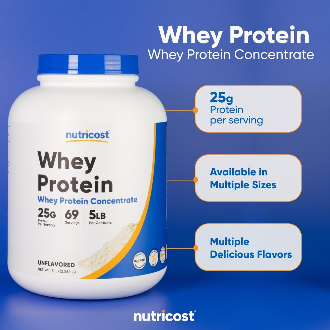 Whey Protein Powder, Unflavored, 5 Pounds - from Whey Protein Concentrate
