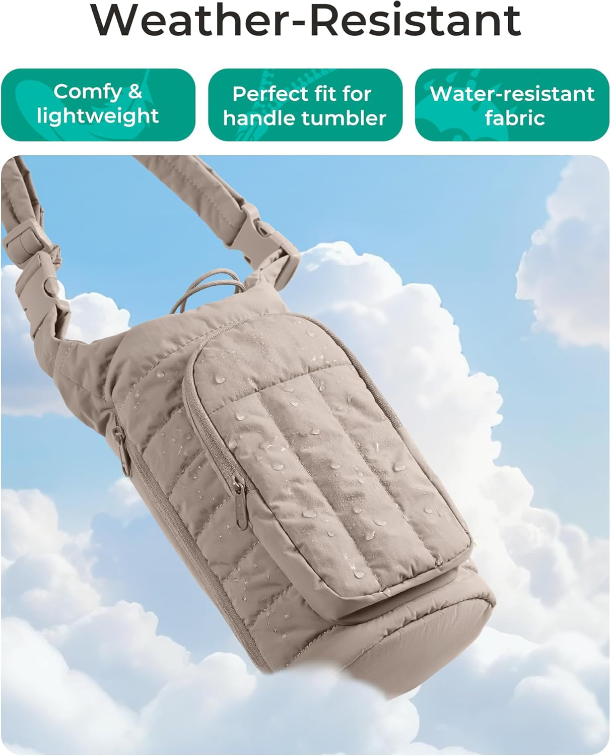 Water Bottle Holder Bag with Strap, 40/32 Oz Crossbody Bag Gym Accessories, Sling Purses for Women