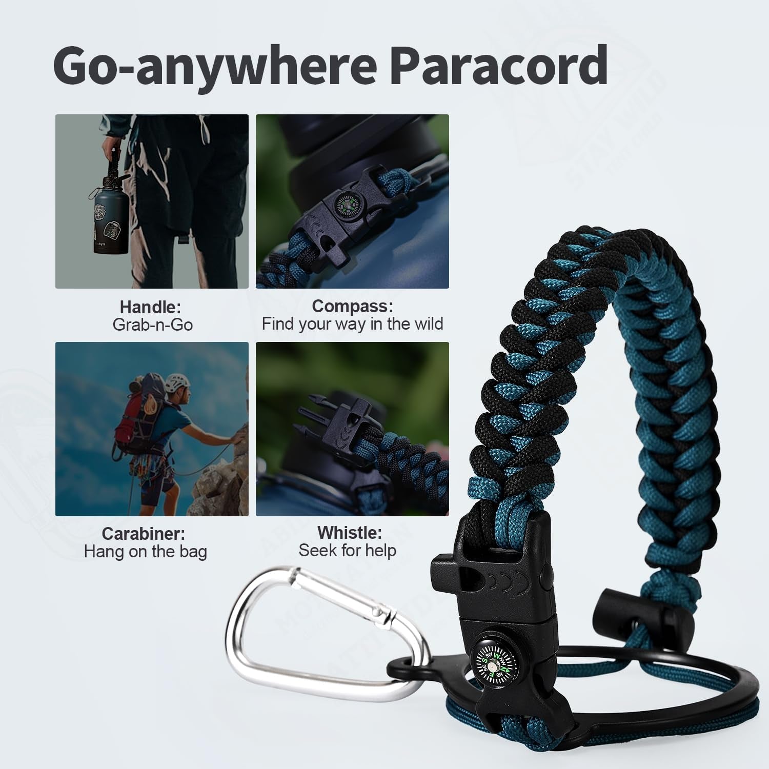 64 Oz Insulated Water Bottle with Straw (Cold for 48 Hrs), Half Gallon Stainless Steel Triple Wall Vacuum Sports Water Jug, Leakproof Hydro Cup Flask with Straw Spout Lids & DIY Stickers