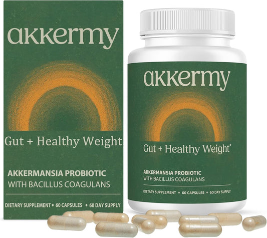 Akkermansia Probiotic for Appetite & Craving Control | Increases GLP-1 & Boosts Healthy Weight | 60 Day Supply | Made in USA | Bacillus Coagulans, B2, D3 & Chromium | SIBO Friendly, Vegan, Gluten Free