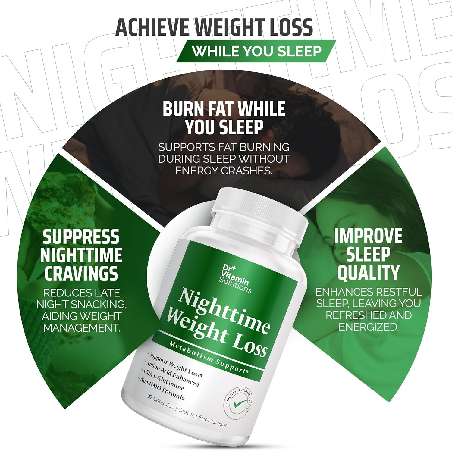 Nighttime Fat Burner Supplements - Appetite Suppressants for Weight Loss - Night-Time Fat Burner for Women and Men Supporting Sleep & Relaxation - Weight Loss Pills - 30