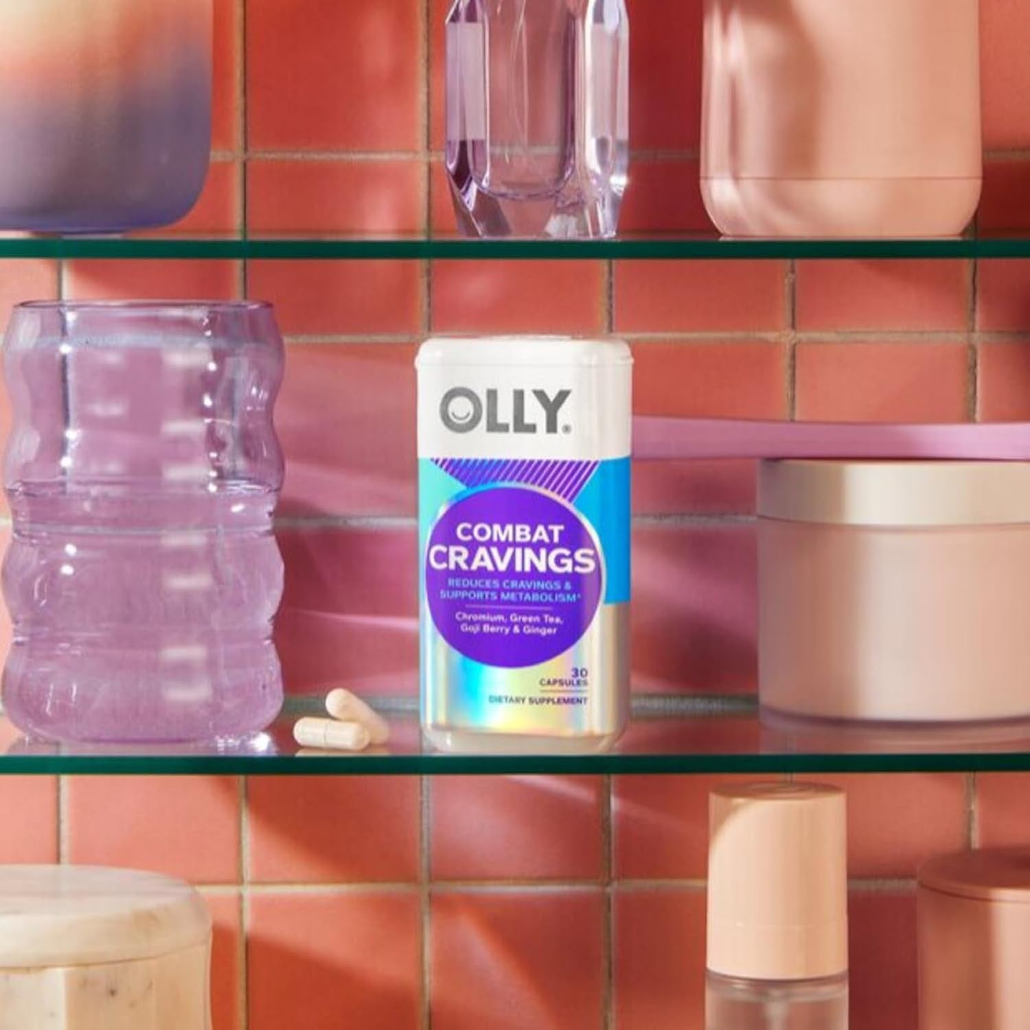 Combat Cravings, Metabolism & Energy Support Supplement,1000 Mcg Chromium, Green Tea, Goji Berry, Ginger - 30 Count