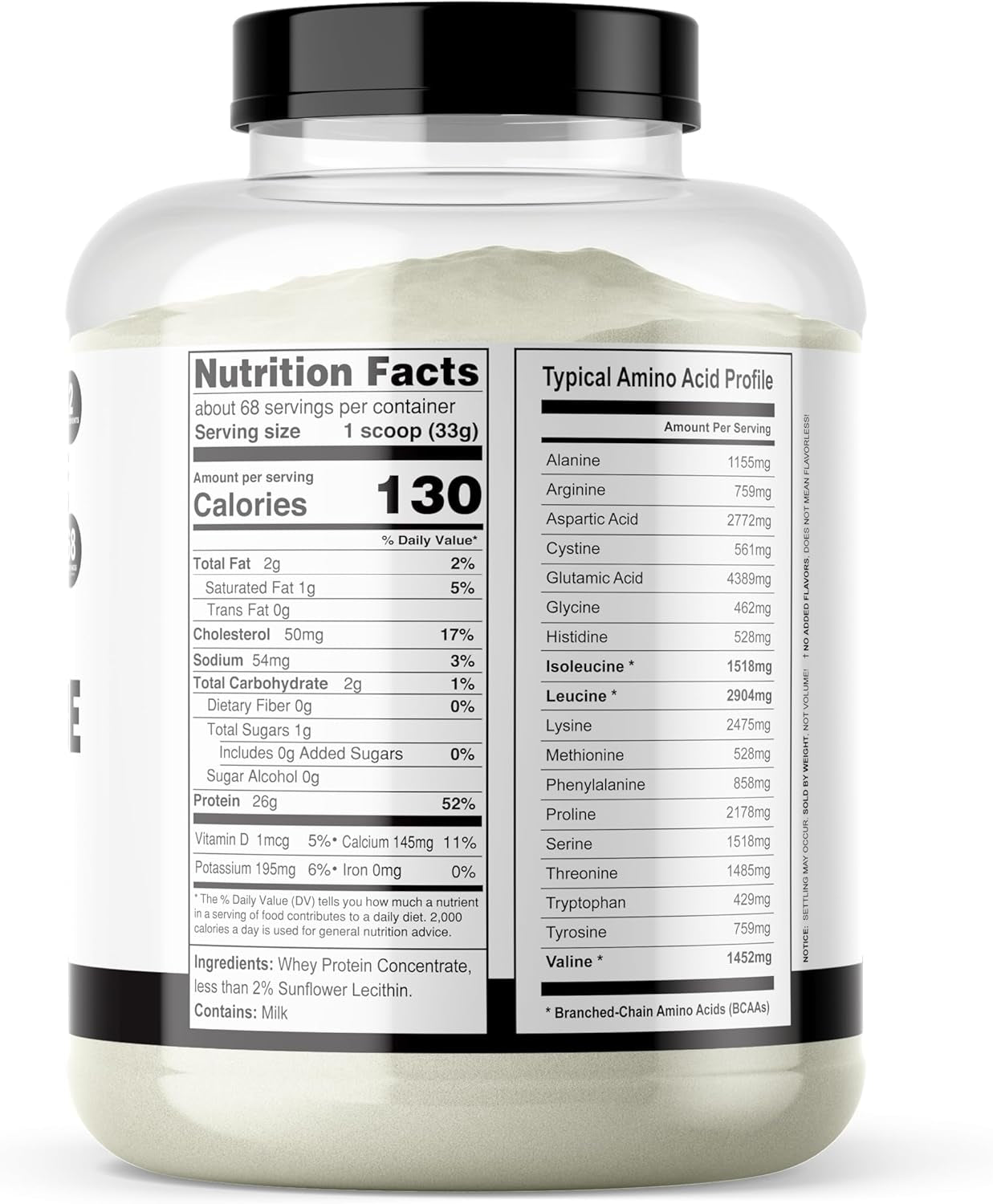- 100% Whey Protein Concentrate, Made in USA, Premium WPC-80, No Added Flavors or Artificial Sweeteners (5 Pound, Unflavored)