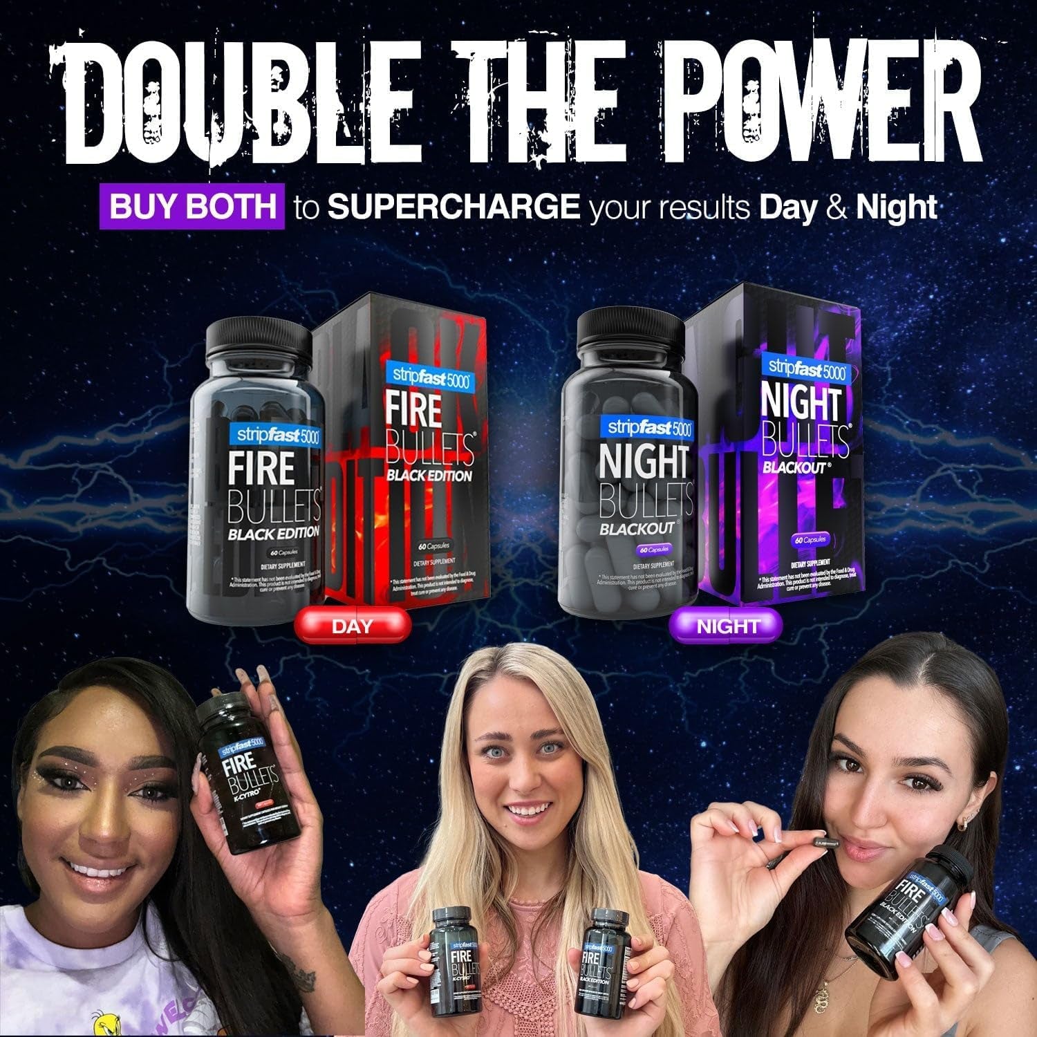 Night Bullet Capsules for Women and Men - 60 Count