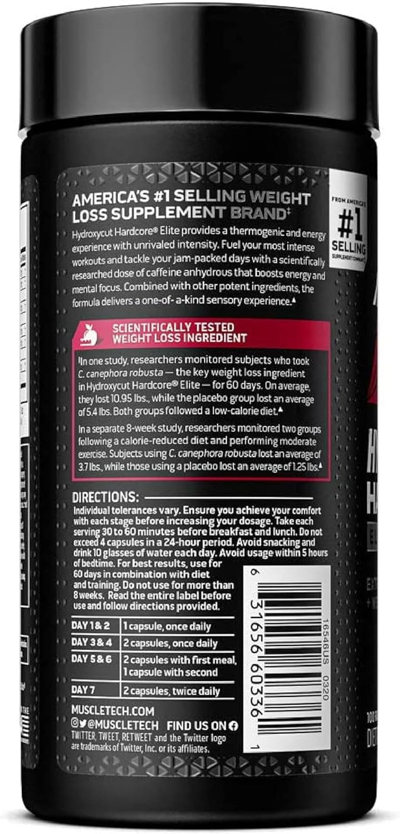 Hardcore Elite - 100 Rapid-Release Thermo Caps - Energy & Focus - for Men & Women - 50 Servings