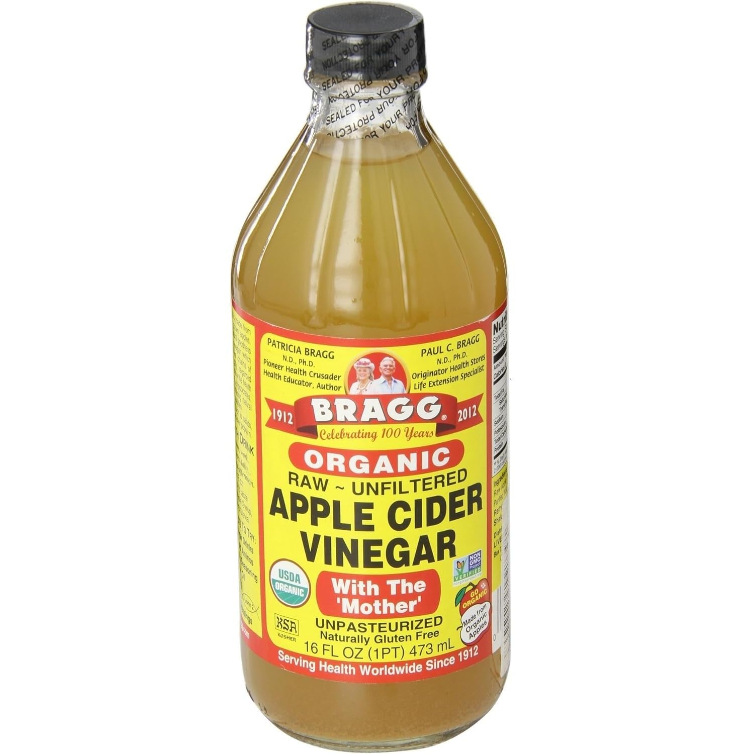 USDA Organic Raw Apple Cider Vinegar, with the Mother 16 Ounces Natural Cleanser, Promotes Weight Loss