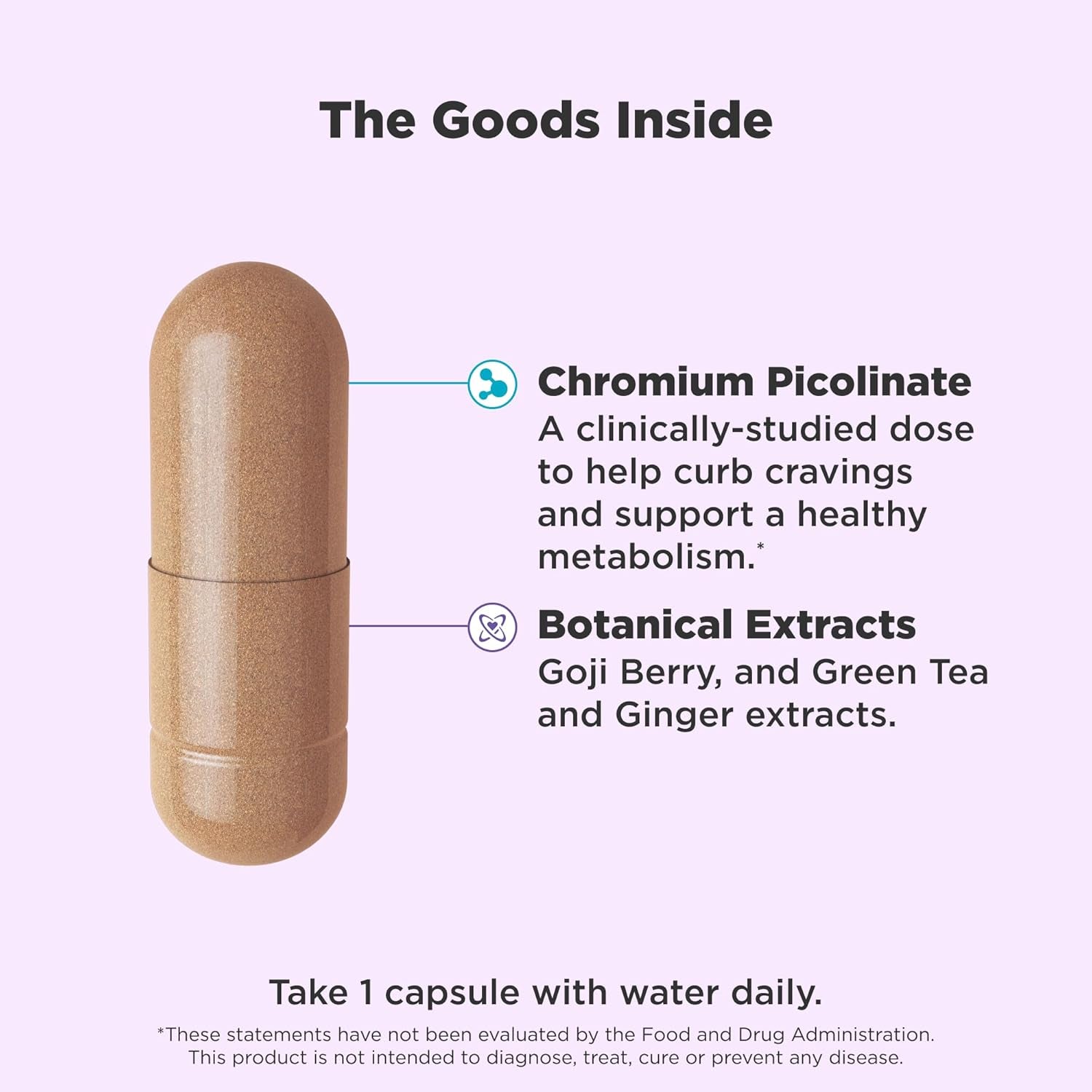 Combat Cravings, Metabolism & Energy Support Supplement,1000 Mcg Chromium, Green Tea, Goji Berry, Ginger - 30 Count