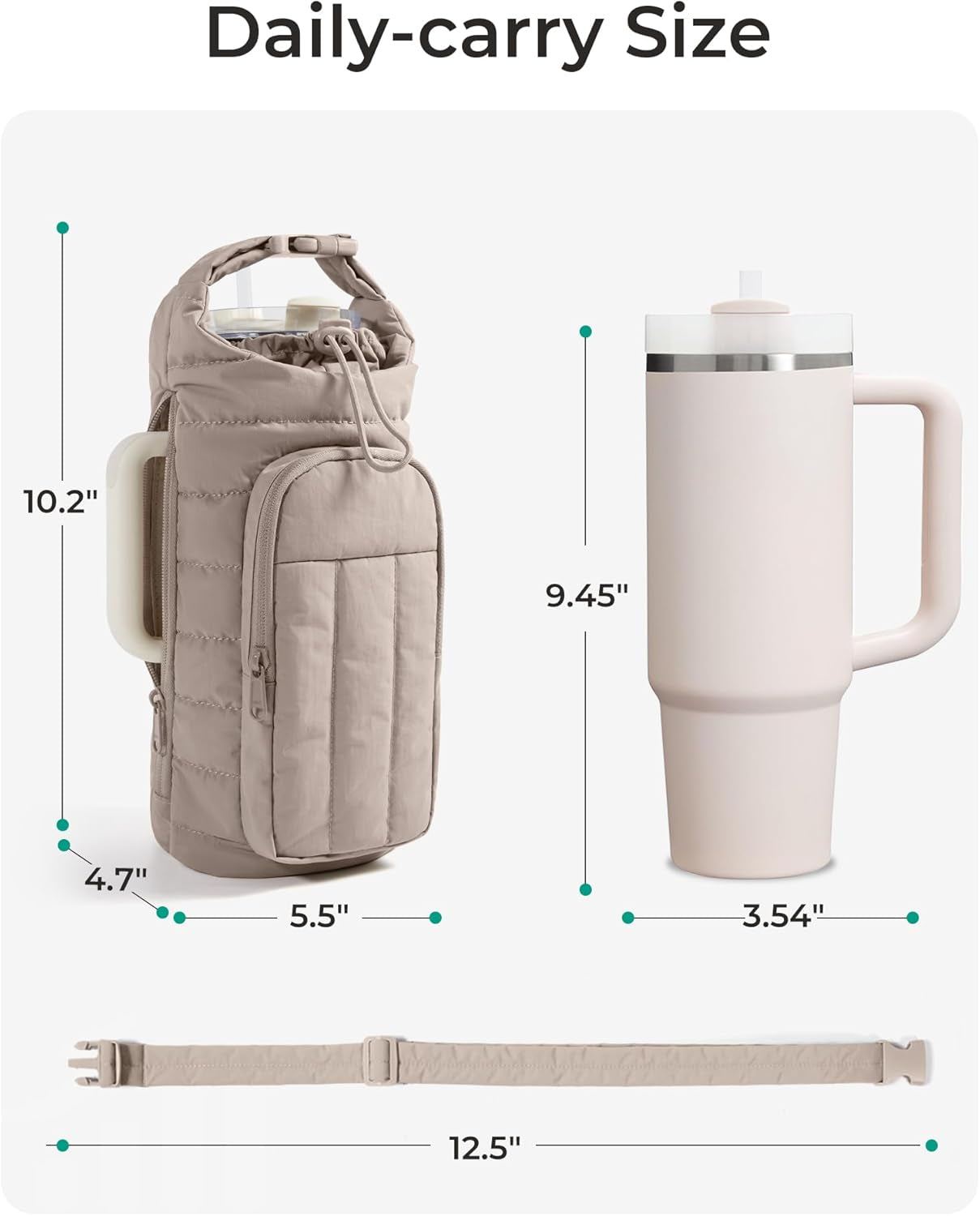 Water Bottle Holder Bag with Strap, 40/32 Oz Crossbody Bag Gym Accessories, Sling Purses for Women