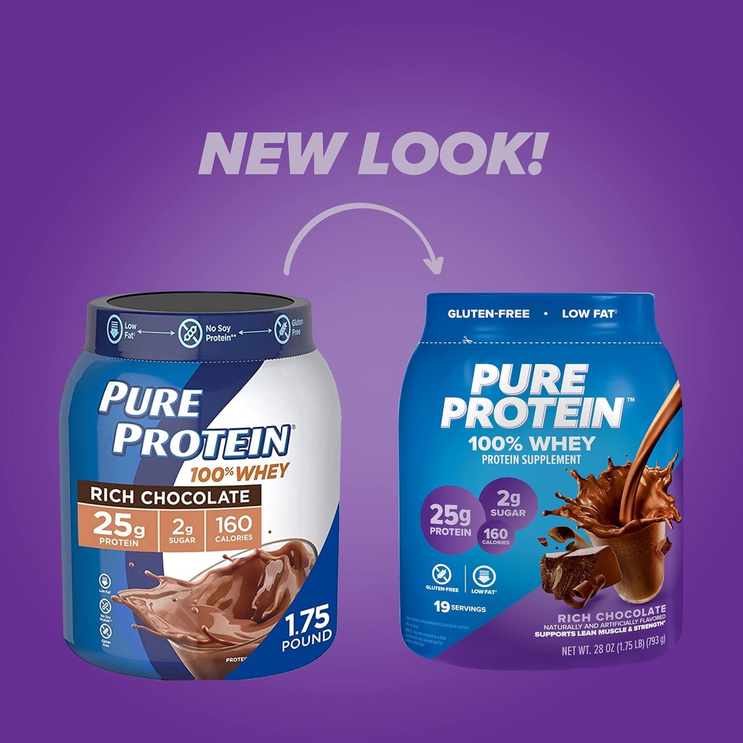 100% Whey Protein Powder, Rich Chocolate, 25 G Protein, 1.75 Lb (Packaging May Vary)