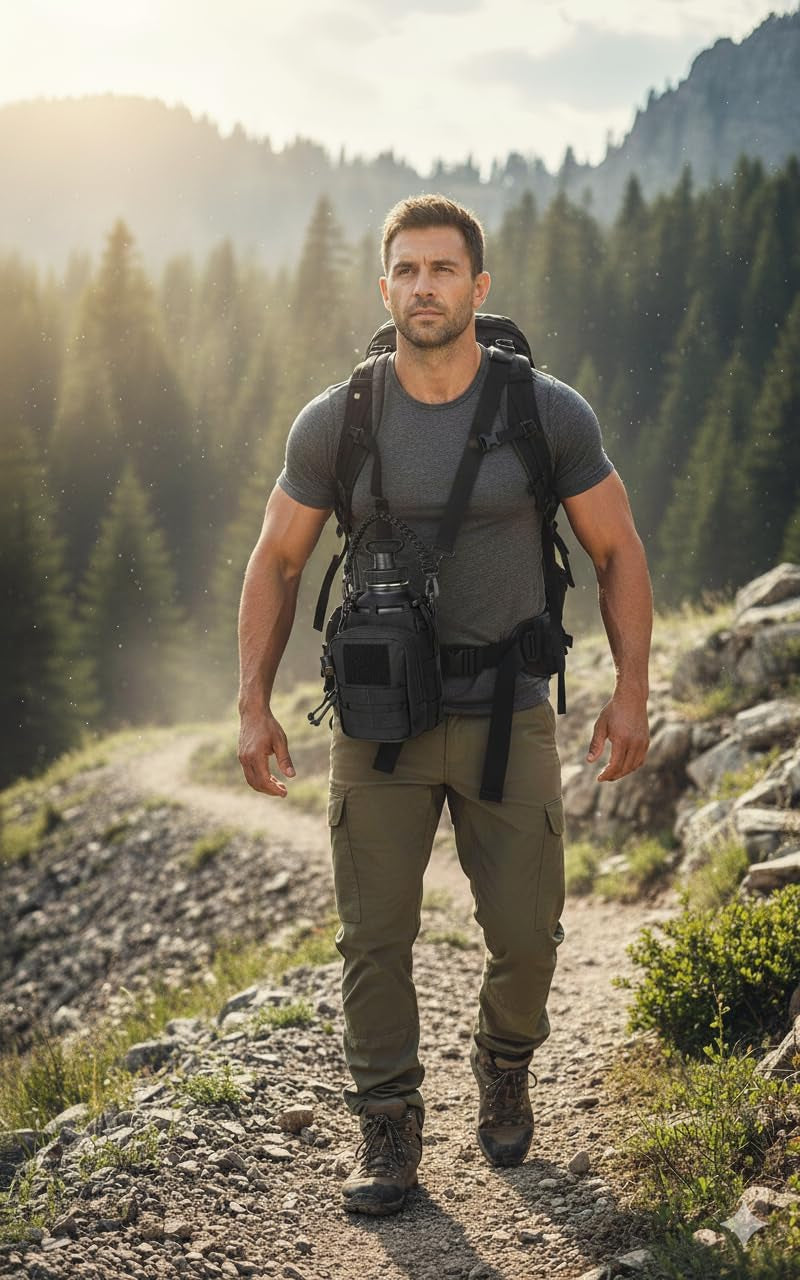 64Oz Insulated Water Bottle with Sleeve — Half Gallon Tactical Water Bottle with Paracord Handle — Wide-Mouth Bpa-Free Stainless Steel Water Jug — Perfect for Gym, Sports, Hiking & Travel