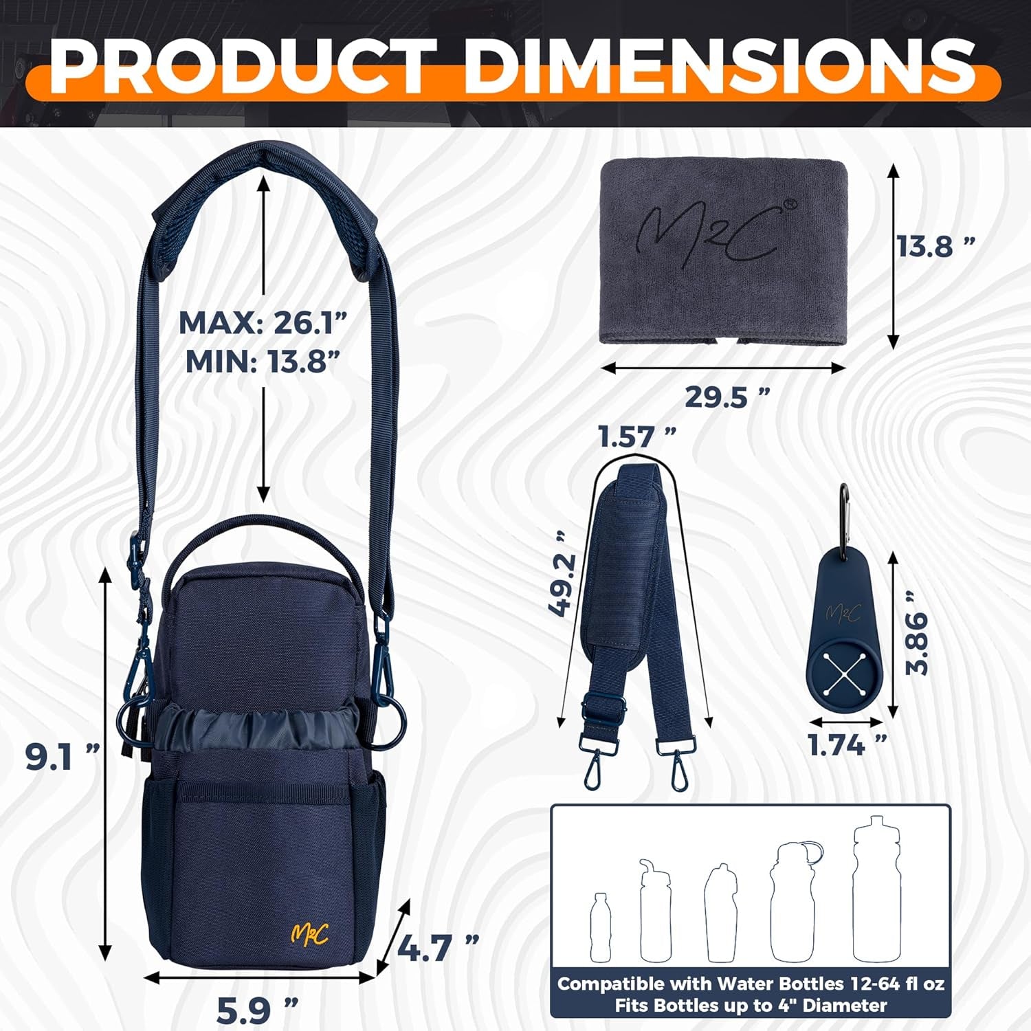 ยฎ PREMIUM Magnetic Gym Bag โ Gym Pouch with Water Bottle Holder, Cup & Wallet Pocket, Phone Storage, Key Clip, Adjustable Sling Strap โ Ideal for Sports, Work & Travel