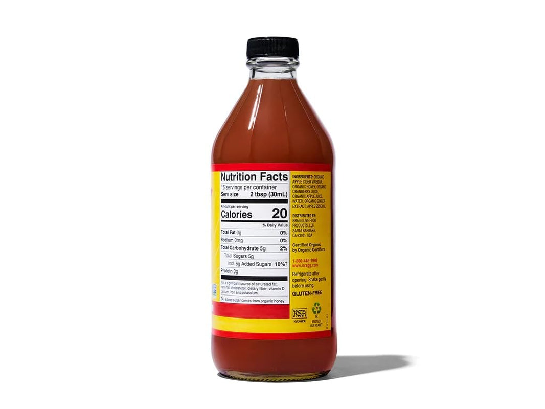 Organic Apple Cider Vinegar Cranberry Apple Blend with the Mother - 16 Fl Oz - Raw and Unfiltered