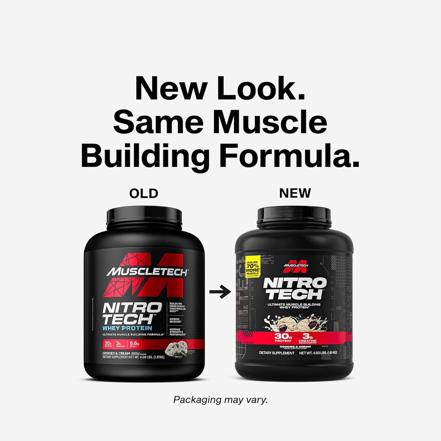 Whey Protein Powder |  Nitro-Tech Whey Protein Isolate & Peptides | Lean Protein Powder for Muscle Gain | Muscle Builder for Men & Women | Sports Nutrition | Cookies and Cream, 4Lb (40 Serv)