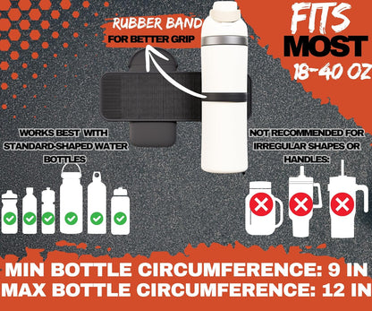 Magnetic Water Bottle Sleeve Bag and Large Pocket Phone Holder for Gym - Black Pouch with 4 Magnets - Attach It to Any Gym Equipment - Magnetic Bag Mount for Phones - Gym Essentials Accessories