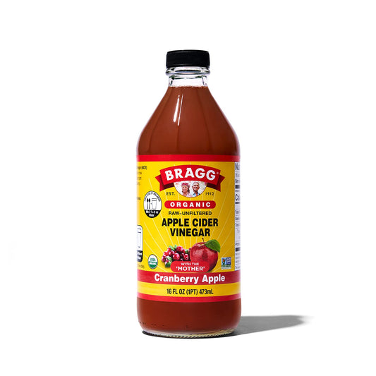 Organic Apple Cider Vinegar Cranberry Apple Blend with the Mother - 16 Fl Oz - Raw and Unfiltered