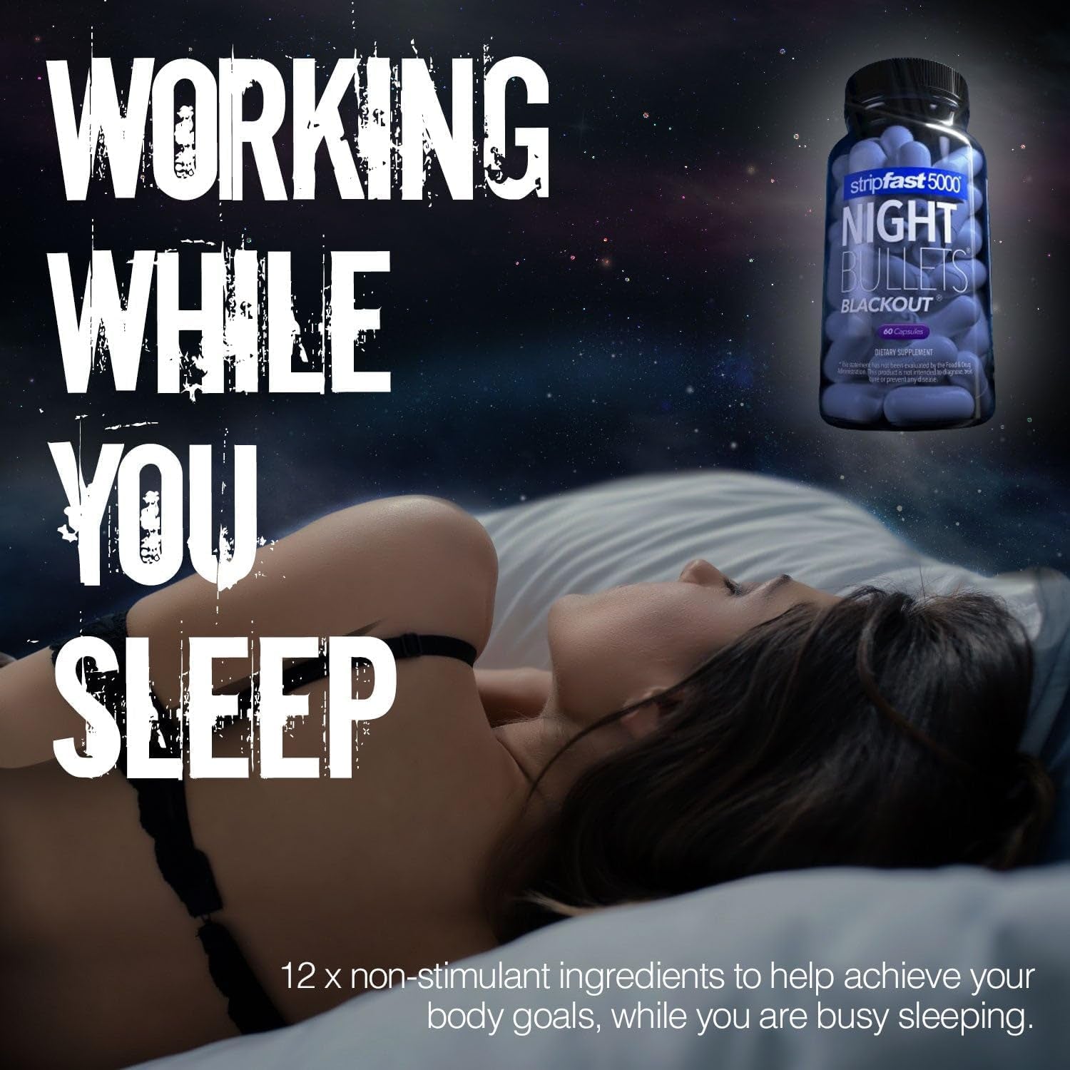 Night Bullet Capsules for Women and Men - 60 Count
