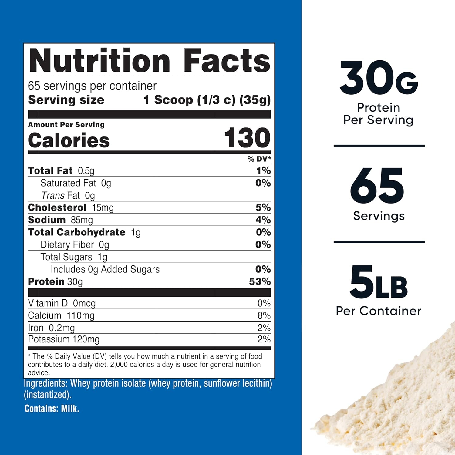 Whey Protein Isolate (Unflavored) 5LBS
