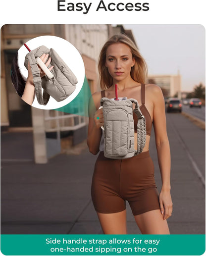 Water Bottle Holder Bag with Strap, 40/32 Oz Crossbody Bag Gym Accessories, Sling Purses for Women