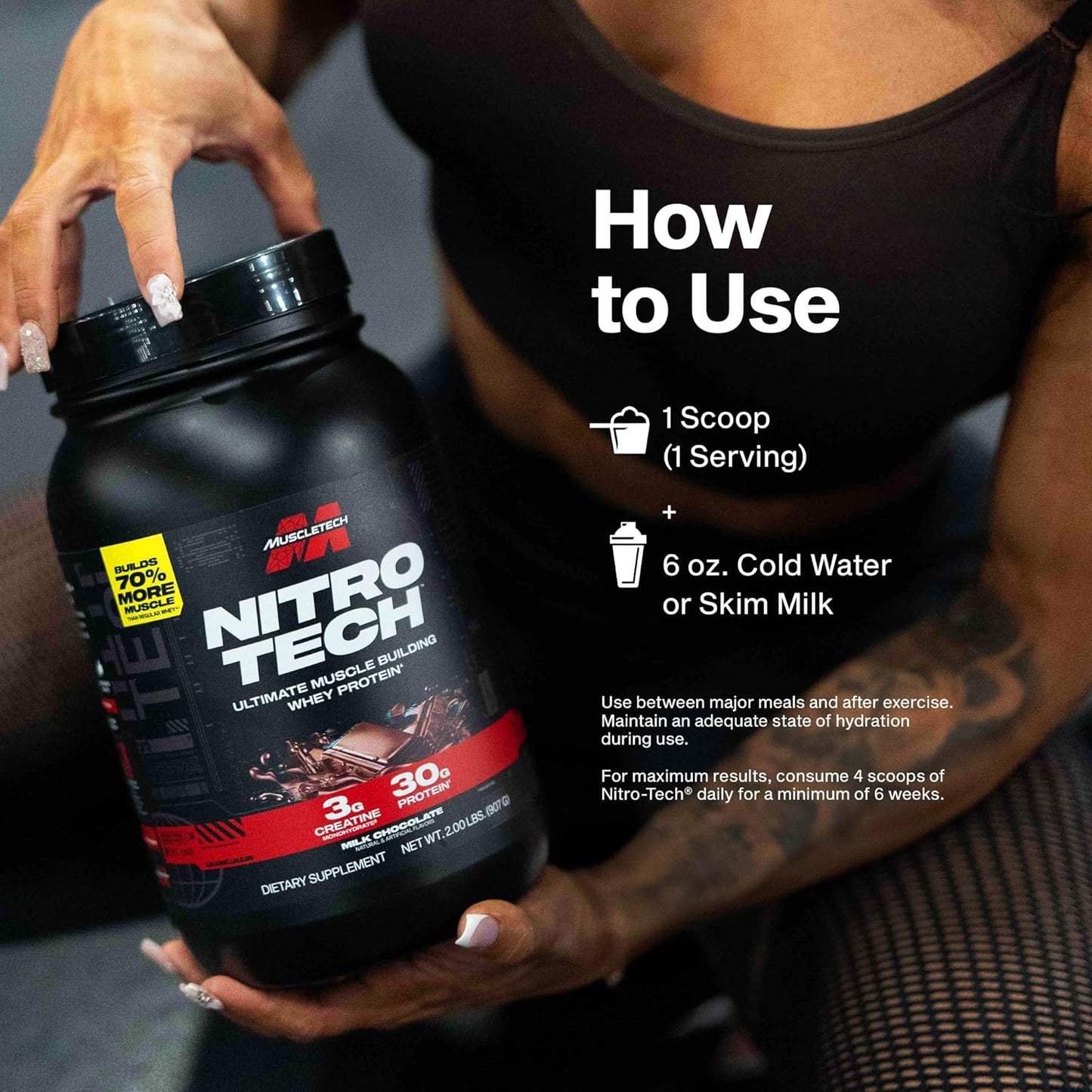 Whey Protein Powder |  Nitro-Tech Whey Protein Isolate & Peptides | Lean Protein Powder for Muscle Gain | Muscle Builder for Men & Women | Sports Nutrition | Cookies and Cream, 4Lb (40 Serv)