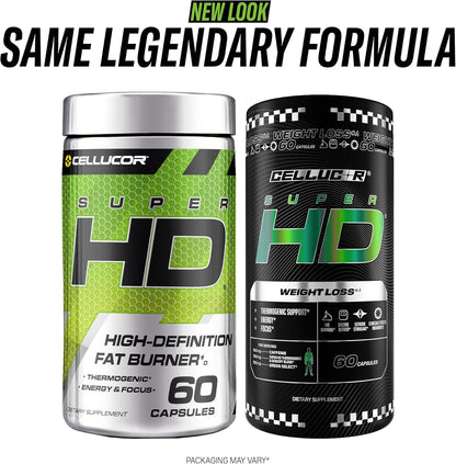 Superhd Thermogenic Fat Burner Weight Loss Supplement, Appetite Suppressant, & Energy Booster Capsimax, Green Tea Extract, 160Mg Caffeine & More 60 Capsules (Packaging May Vary)
