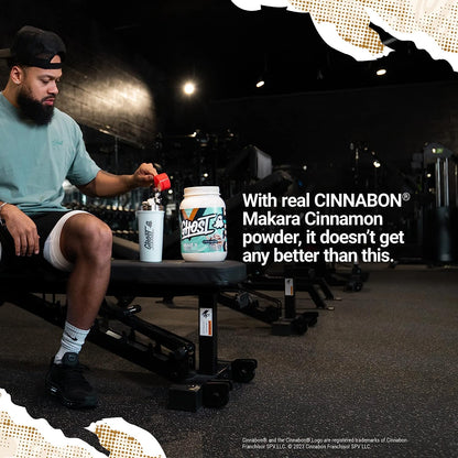 Whey Protein Powder, Cinnabon - 2LB, 25G of Protein - Cinnamon Roll Flavored Isolate, Concentrate & Hydrolyzed Whey Protein Blend - Post Workout Shakes - Soy & Gluten Free