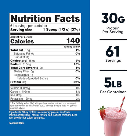 Whey Protein Isolate (Strawberry Milkshake) 5LBS